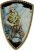 SHIELD/FIS2-B - Štít na pohár rybár/ryba H-11 cm, š.7,5 cm