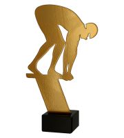 ML-SWI - Figúrka kovová plávanie zlatá H-21 cm