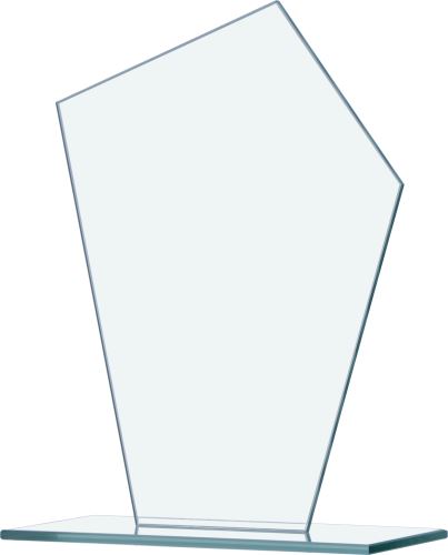 M80 - Sklenená trofej 21 x 18,5 cm, hr.0,4 cm