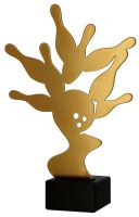 ML-BOW - Figúrka kovová bowling zlatá H-21 cm