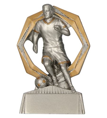 RE036/S/G - Figúrka odlievaná futbal strieborno-zlatá H-11 cm