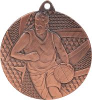 MMC6850/B - Medaila basketbal (pr.50 mm, hr.2 mm) bronz