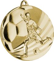 MMC5055/G - Medaila futbal (pr.50 mm, hr.3 mm) zlato