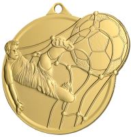 MMC46050/G - Medaila futbal (60x50 mm, hr.2 mm) zlato