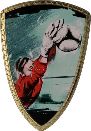 SHIELD/SOC3-A - Štít na pohár futbal brankár H-14,5 cm, š.10 cm