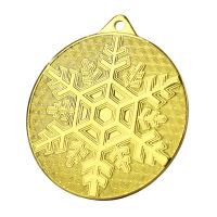 MMC48050/G - Medaila snehová vločka (pr.50 mm, hr.2 mm) zlato