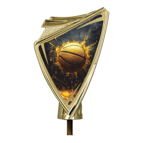 CREST/BAS2 - Figúrka plast. CREST basketbal zlatá s potlačou H-10 cm