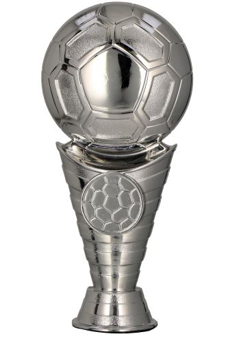 F262/S - Figúrka plastová futbal strieborná H-14,5 cm