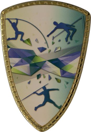 SHIELD/ATH-A - Štít na pohár atletika H-14,5 cm, š.10 cm