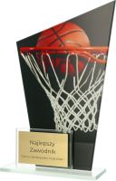DG1-B/BAS - Sklenená trofej DUAL s potlačou basketbal H-23 cm