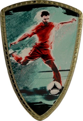 SHIELD/SOC1-A - Štít na pohár futbal H-14,5 cm, š.10 cm