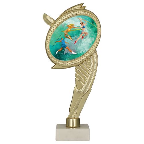 WING-WM/ATH - Figúrka plastová WING s podstavcom atletika zlatá s farebnou potlačou H-22 cm