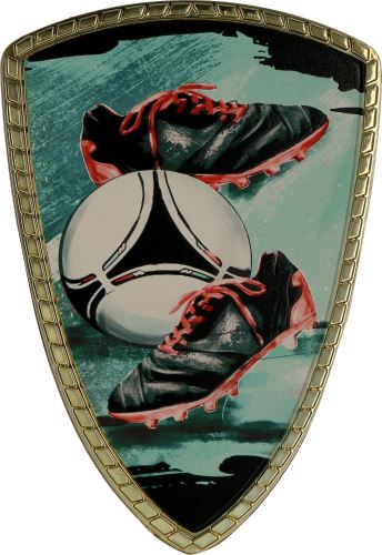 SHIELD/SOC2-A - Štít na pohár futbal H-14,5 cm, š.10 cm