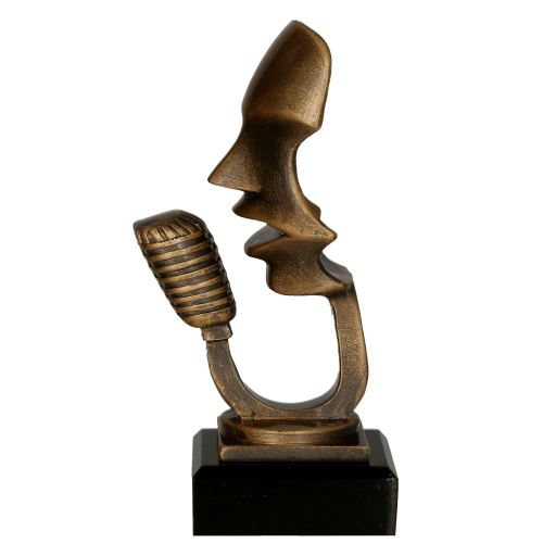 RFST3048/BR - Figúrka odlievaná hudba zlatá H-21 cm