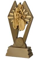 RP3024 - Figúrka odlievaná cyklistika zlatá H-17,5 cm
