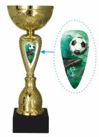8380/SOC1-D - Pohár STICK ME! futbal zlatý H-25,5 cm, R-10 cm