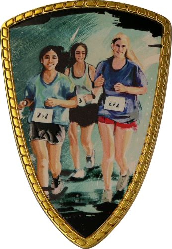 SHIELD/RUN1-A - Štít na pohár beh ženy H-14,5 cm, š.10 cm