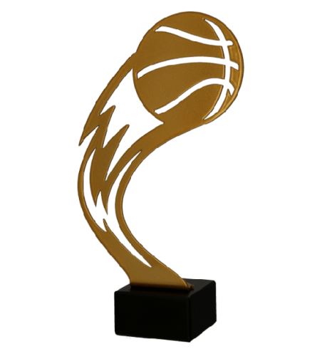 ML-BAS - Figúrka kovová basketbal zlatá H-21 cm