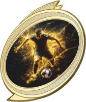 DISC/SOC6 - Figúrka plast. DISC futbal zlatá s potlačou H-11 cm