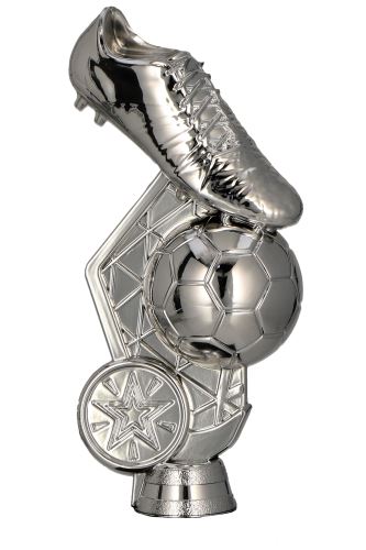 F264/S - Figúrka plastová futbal strieborná H-14 cm