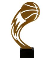 ML-BAS - Figúrka kovová basketbal zlatá H-21 cm (1)