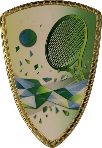 SHIELD/TEN-A - Štít na pohár tenis H-14,5 cm, š.10 cm