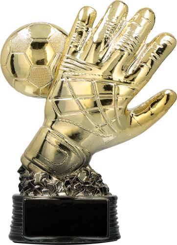 R008-125/G/BK - Figúrka plastová futbal brankár zlato-čierna H-12,5 cm