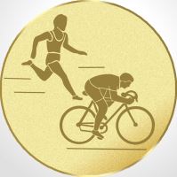 D2-18G/G - Emblém (pr.50mm) duatlon zlatý