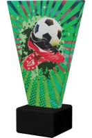 VL2-A/SOC3/BK Sklenená trofej V-LINE s potlačou futbal H-22,5 cm hr.1cm