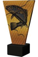 VL1-A/FIS4 - Sklenená trofej V-LINE s potlačou ryba H-22,5 cm