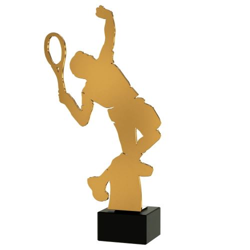 ML-TEN2 - Figúrka kovová tenis zlatá H-21 cm