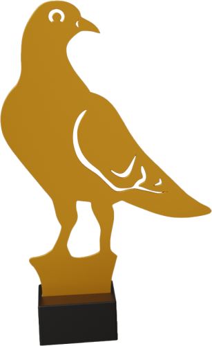 ML-DOVE2 - Figúrka kovová holub zlatá H-21 cm